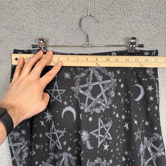 KILLSTAR‎ Skirt Womens S Black Luella Bias Midi Celestial Pentagram Goth Witchy - Picture 9 of 11
